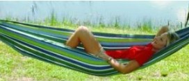 A Fabric Hammock for the lazy days of summer is only about 20 bucks.